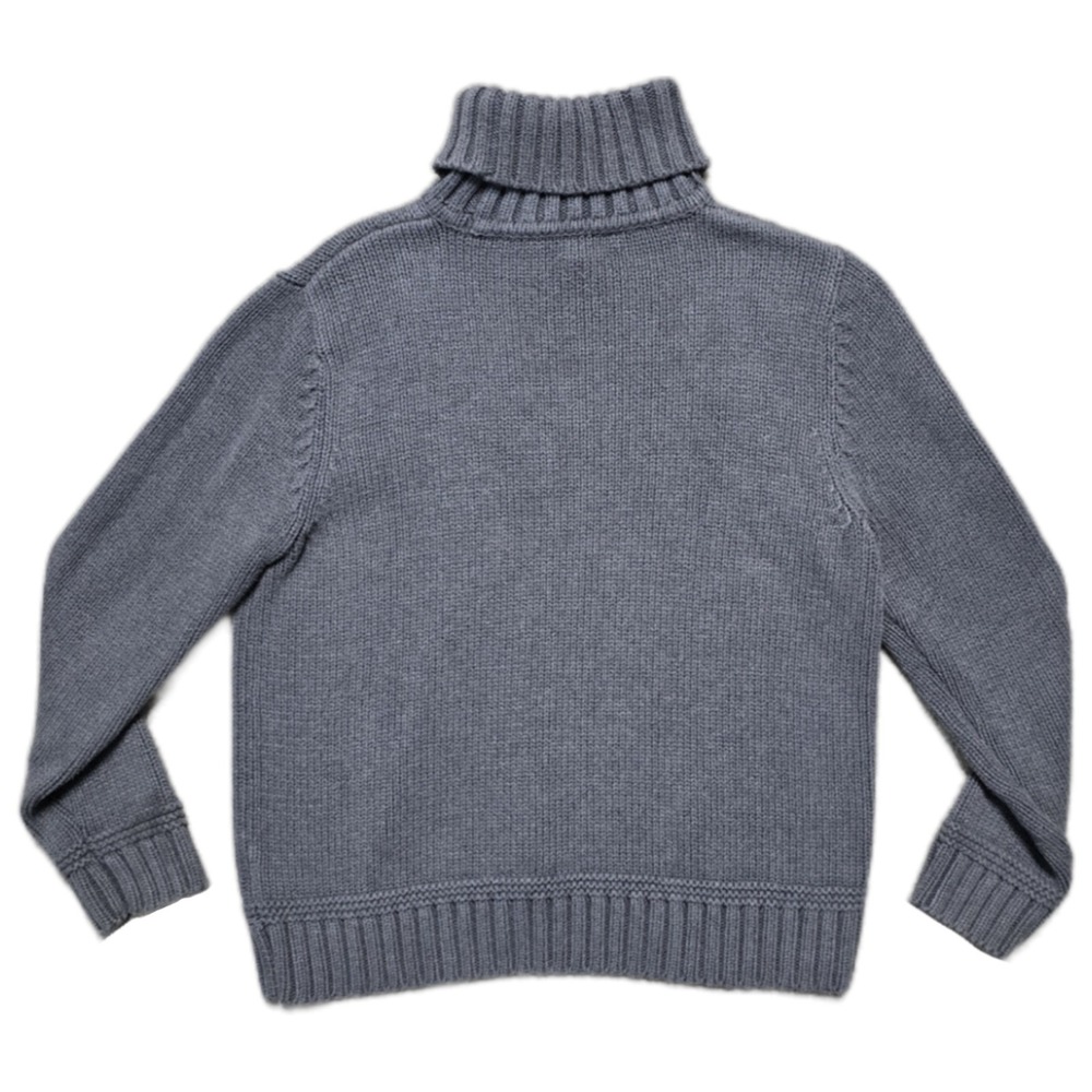 Ralph Lauren Turtleneck Chunky Knit Sweater Womens M Petite Monochrome Snowflake - Picture 2 of 13